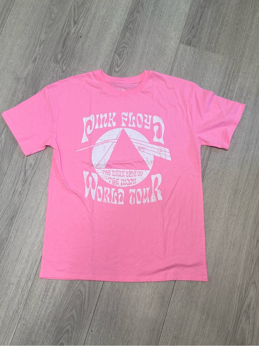 Pink Floyd Pink Short Sleeve Graphic Tee with White Print